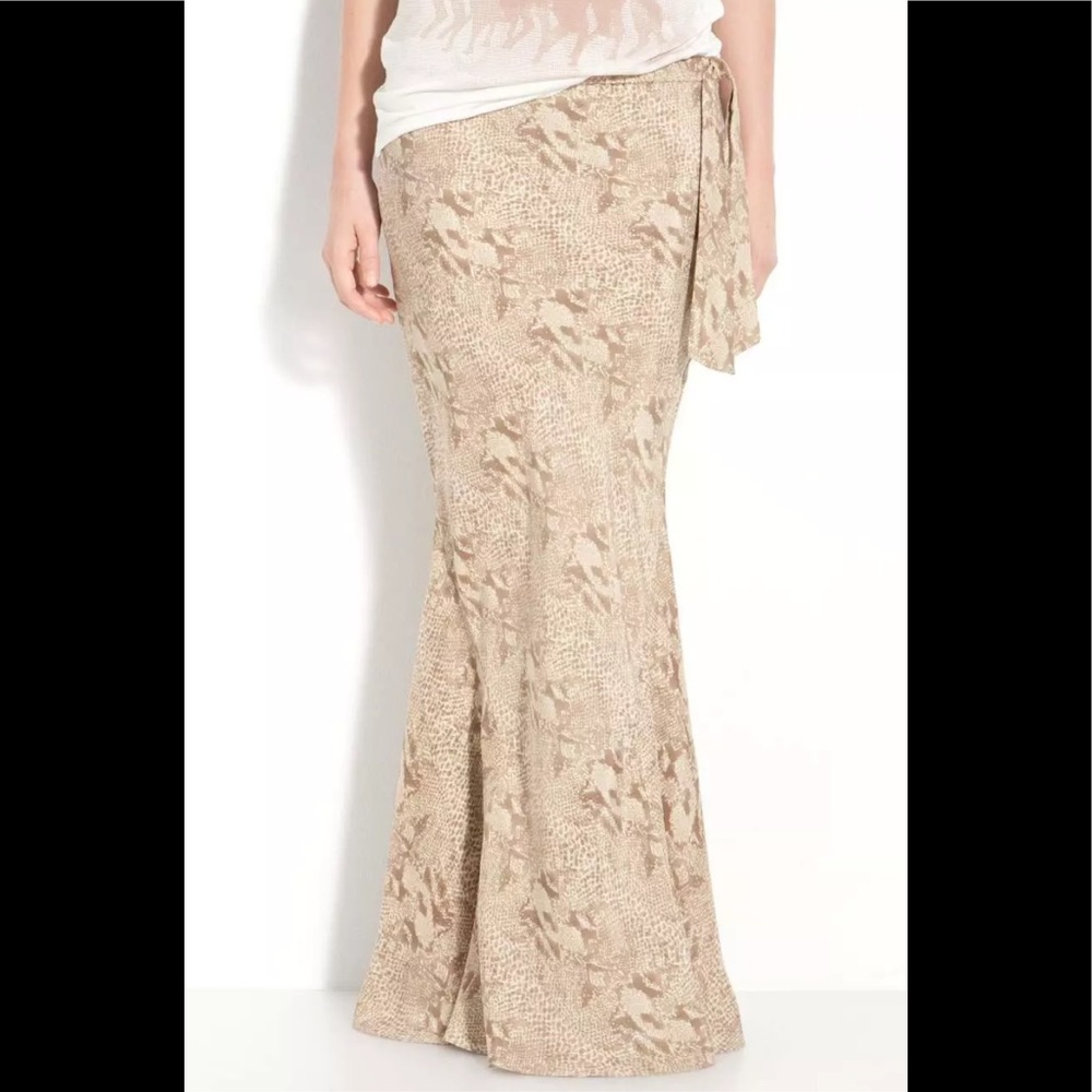 HAUTE HIPPIE NWOT BIAS CUT REAL SILK MAXI SKIRT BADAZZ